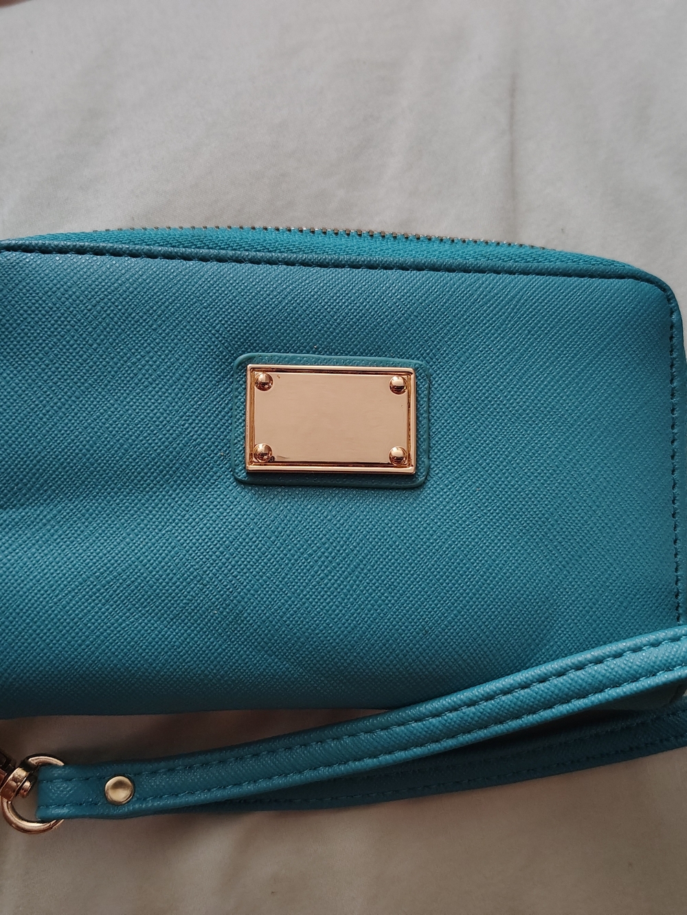 Teal Zip-Around Women's Card Wristlet - Teal